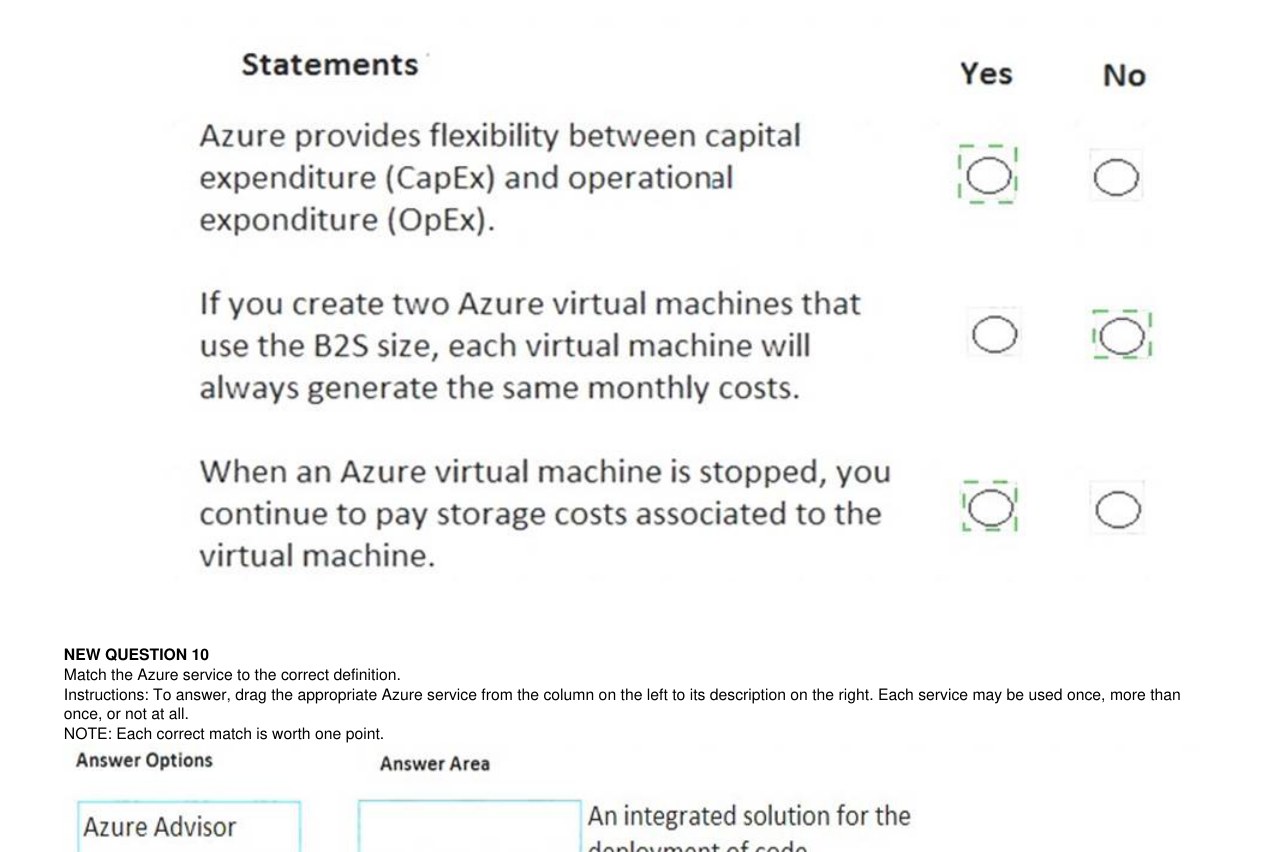 AZ-900 Yes/No: Azure CapEx, OpEx, B2S VM costs, and VM storage